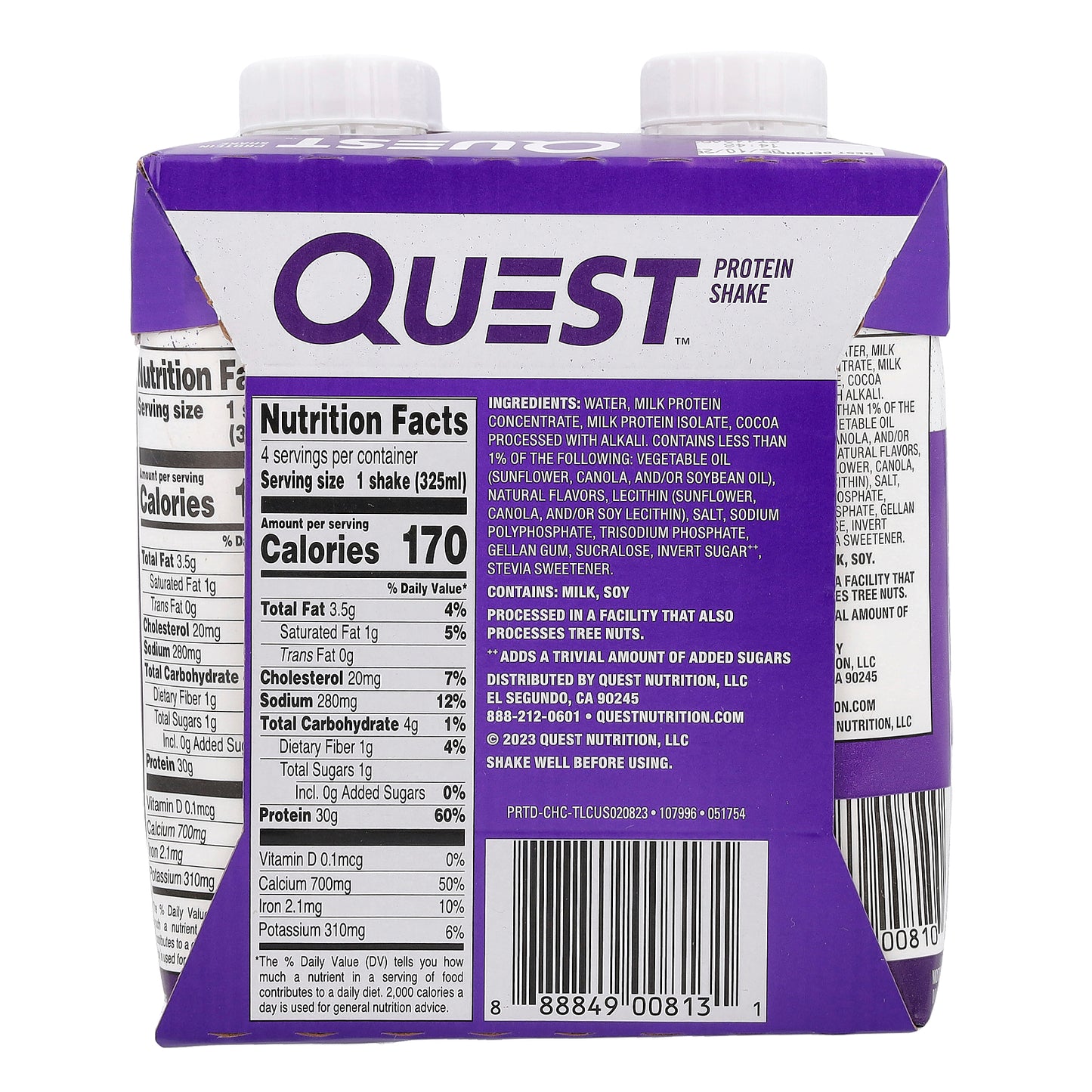 Quest Nutrition, Protein Shake, Chocolate, 4 Shakes, 11 fl oz (325 ml) Each