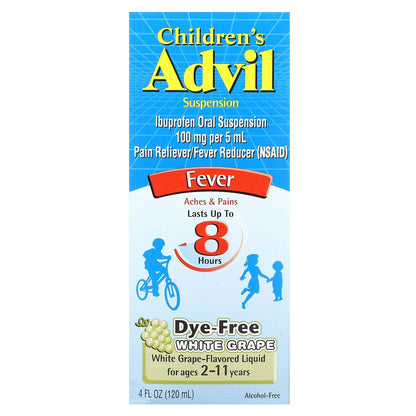 Advil, Children's Advil, Fever,  For Ages 2-11 Years, White Grape, 4 fl oz (120 ml)