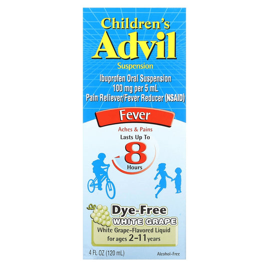 Advil, Children's Advil, Fever,  For Ages 2-11 Years, White Grape, 4 fl oz (120 ml)