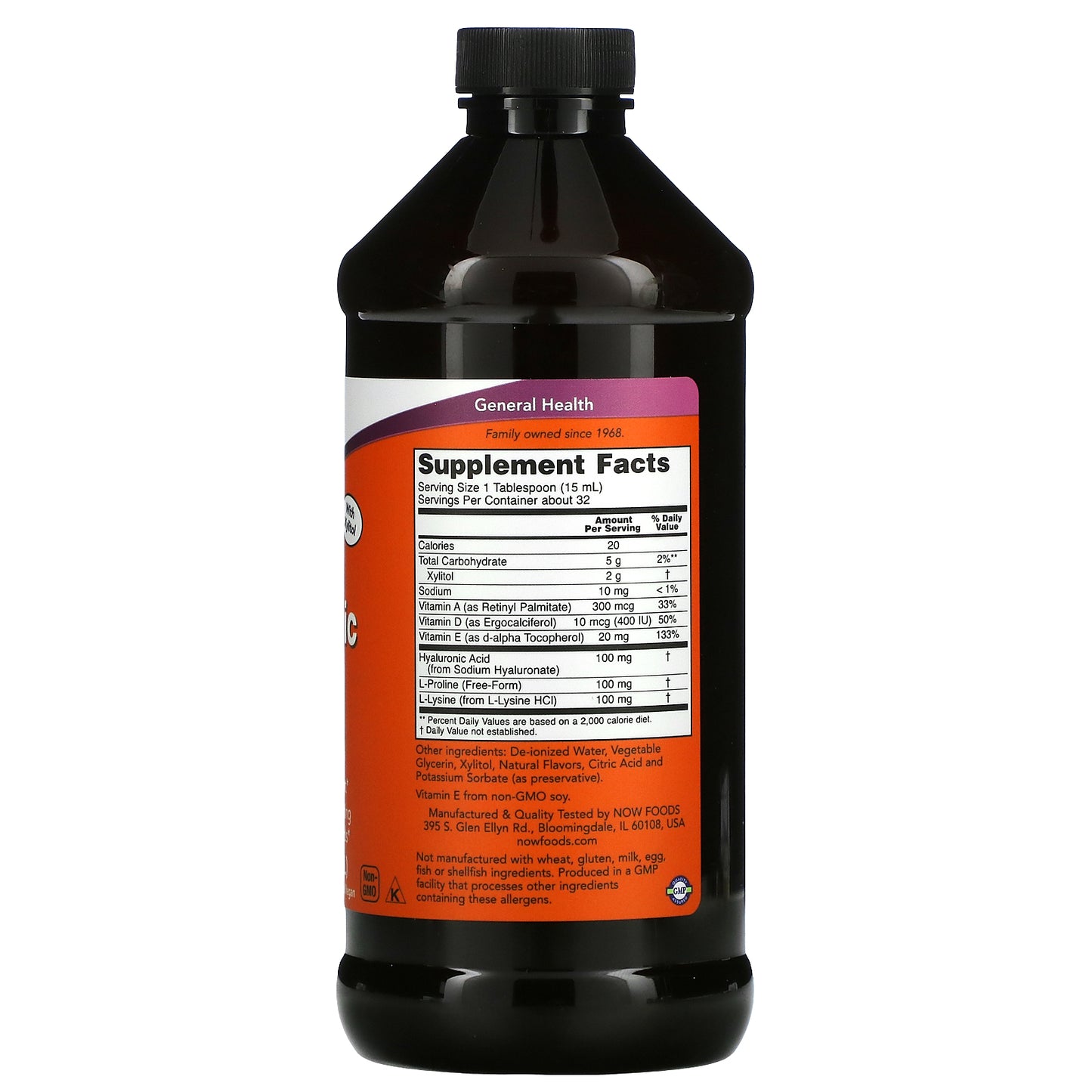 NOW Foods, Liquid Hyaluronic Acid, Berry, 100 mg, 16 fl oz (473 ml)