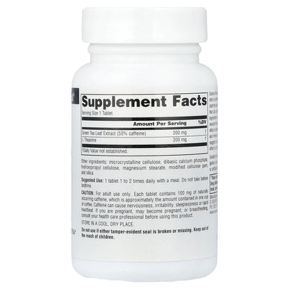 Source Naturals, Caffeine + L-Theanine, 60 Tablets