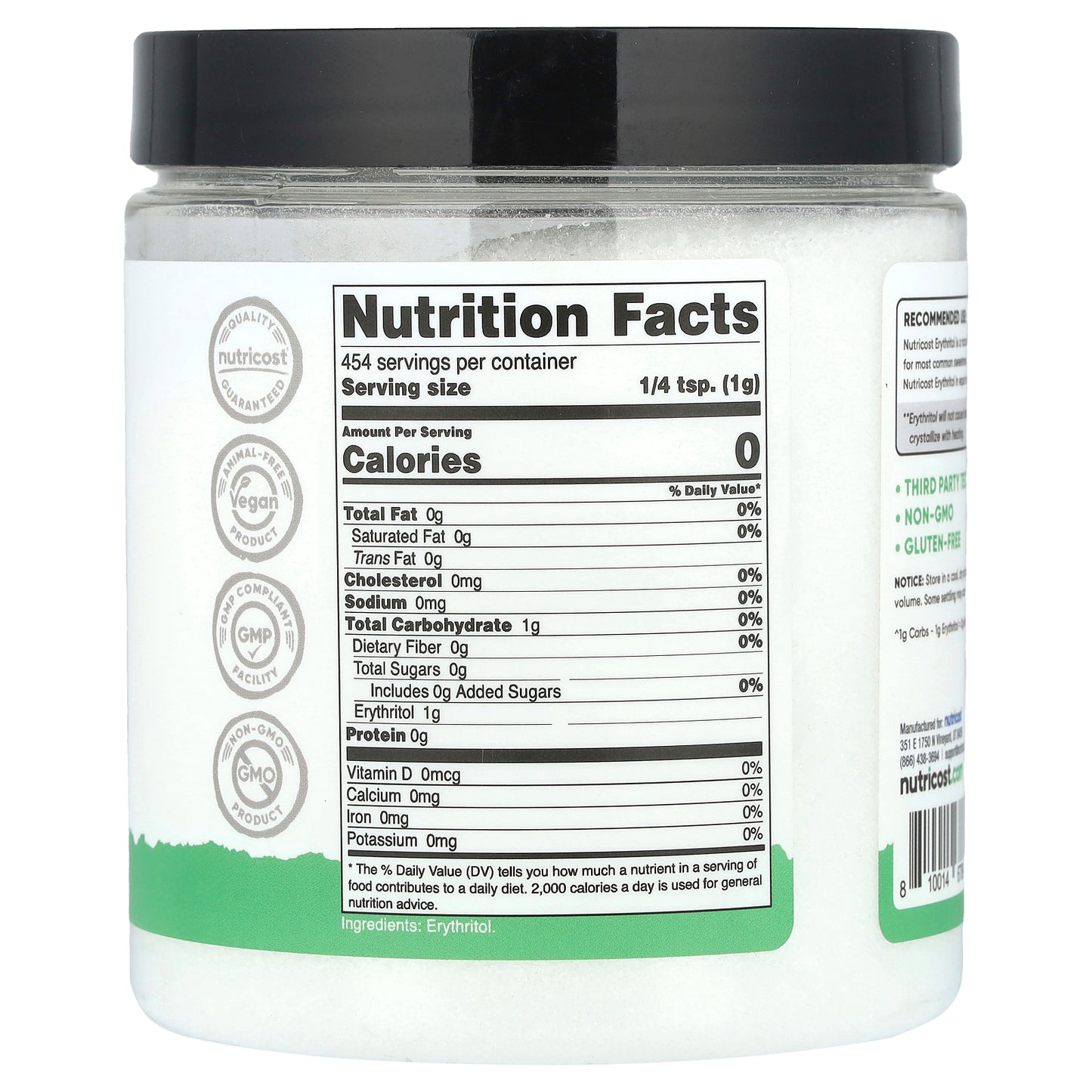 Nutricost, Pantry, Erythritol, 16 oz (454 g)