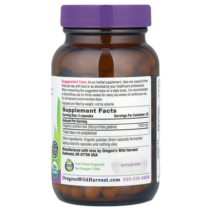 Oregon's Wild Harvest, Organic Licorice, 90 Organic Vegan Capsules (450 mg per Capsule)