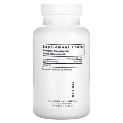 Vital Nutrients, Vitamin C, 120 Vegan Capsules (1,000 mg per Capsule)