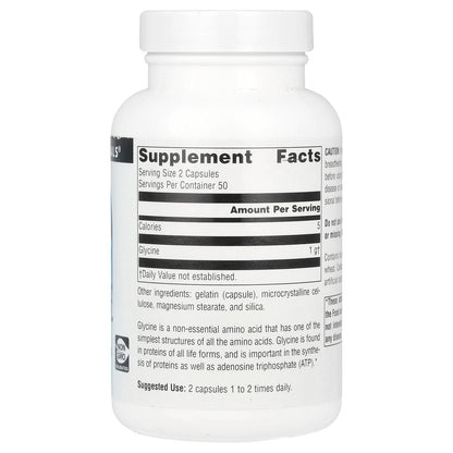 Source Naturals, Glycine, 500 mg , 100 Capsules