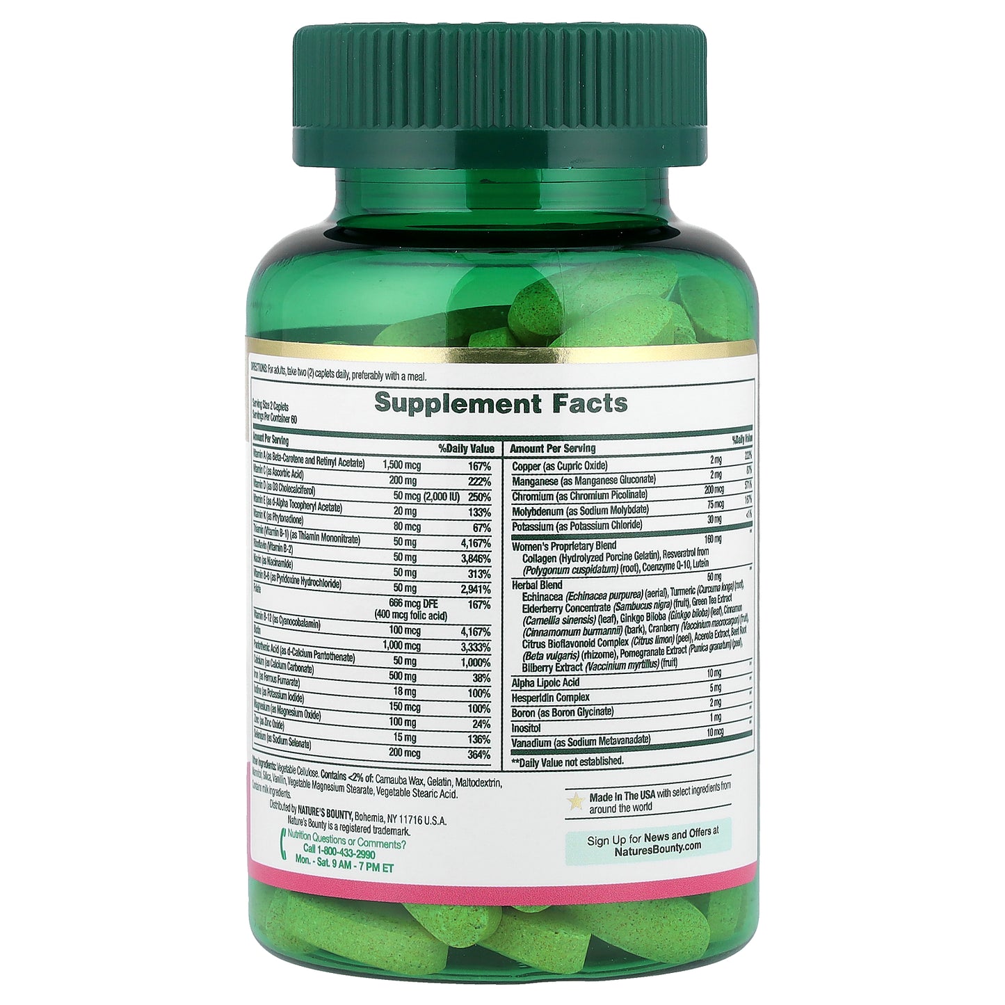 Nature's Bounty, Women's Multi, Complete Multivitamin, High Potency, 120 Caplets