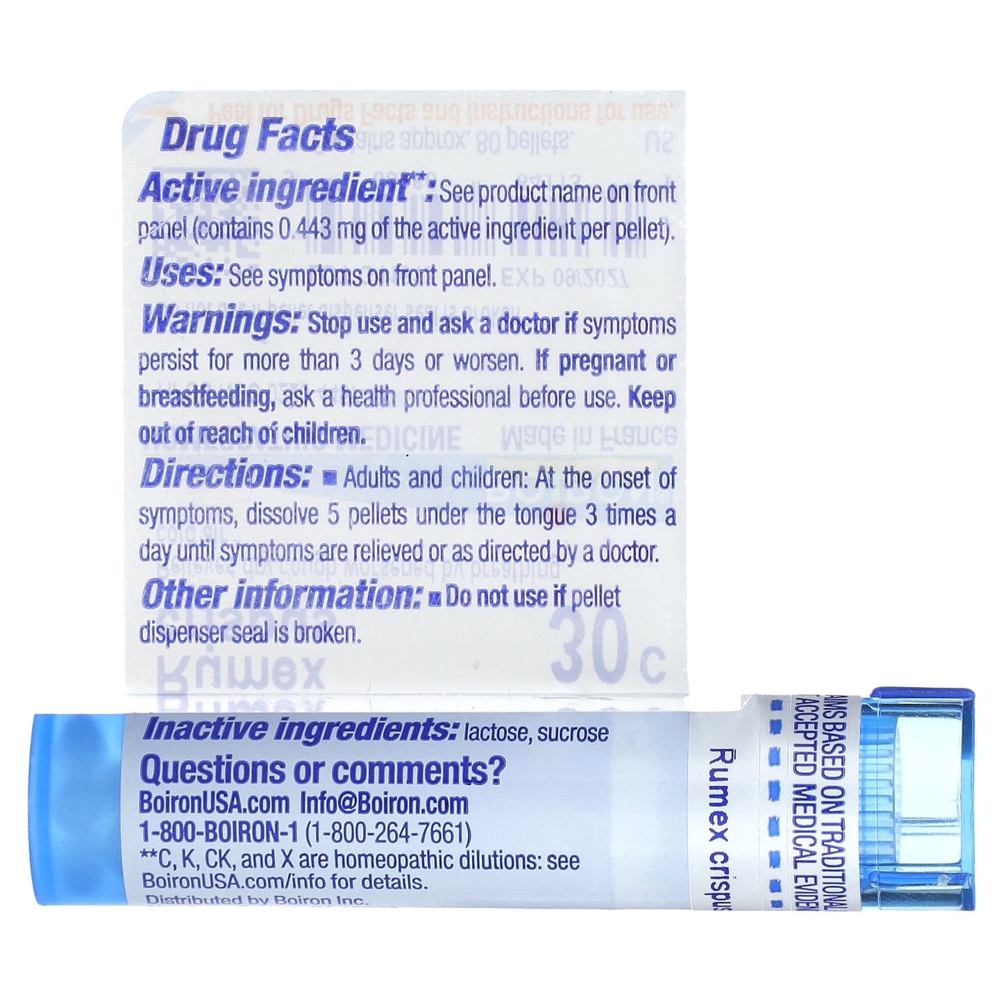 Boiron, Rumex Crispus, 30C, Dry Cough Relief, Approx 80 Pellets