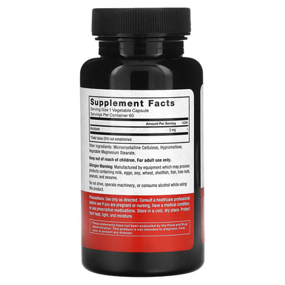 Force Factor, Melatonin , 3 mg, 60 Vegetable Capsules