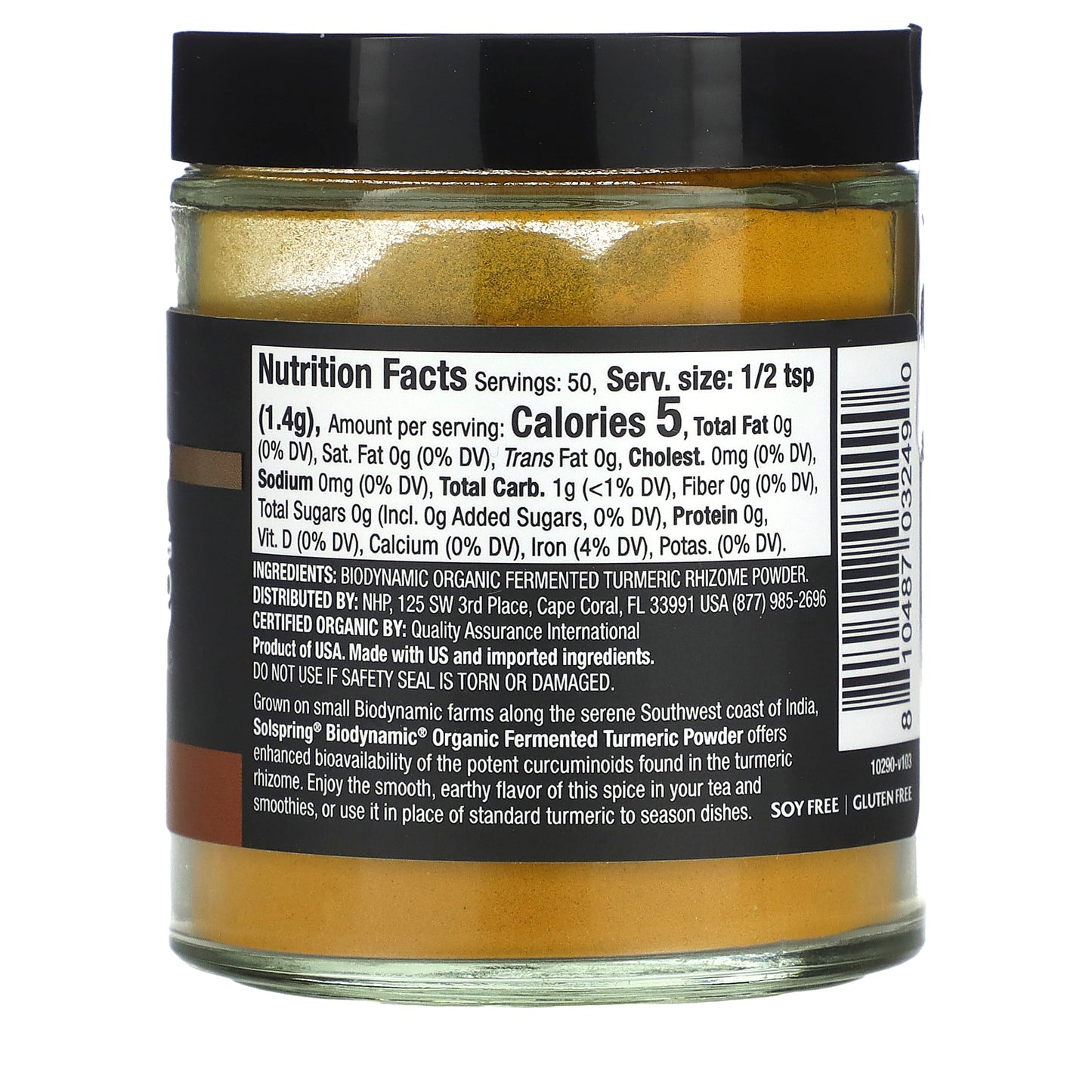 Dr. Mercola, Solspring®, Biodynamic®, Fermented Turmeric Powder, 2.4 oz (70 g)