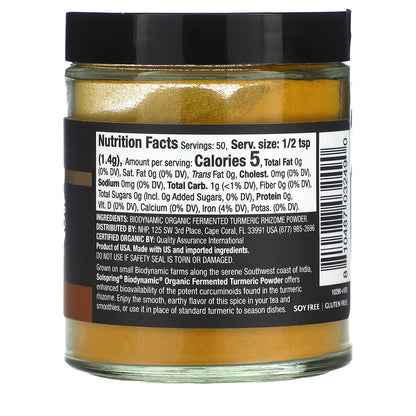 Dr. Mercola, Solspring®, Biodynamic®, Fermented Turmeric Powder, 2.4 oz (70 g)