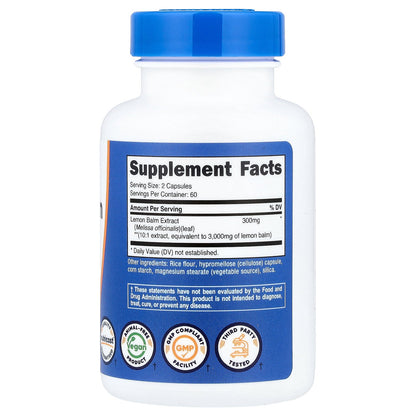 Nutricost, Lemon Balm, 120 Capsules (150 mg per Capsule)