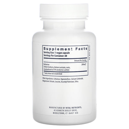 Vital Nutrients, Berberine, 200 mg, 60 Vegan Capsules
