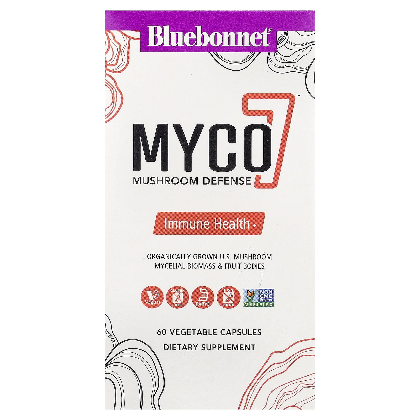 Bluebonnet Nutrition, Myco7™, Mushroom Defense, 60 Vegetable Capsules