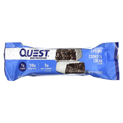 Quest Nutrition, Hero Protein Bar, Crispy Cookies & Cream, 12 Bars, 1.83 oz (52 g) Each