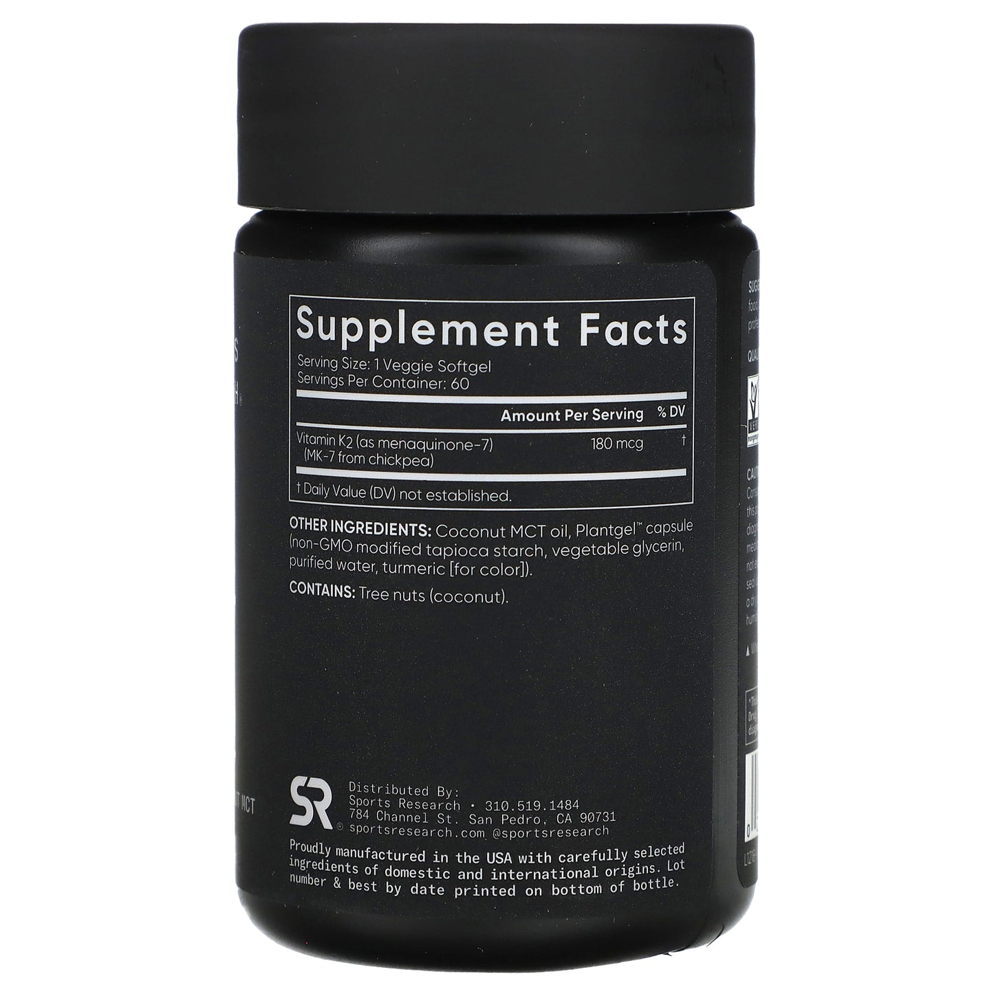 Sports Research, Vitamin K2, 180 mcg, 60 Veggie Softgels