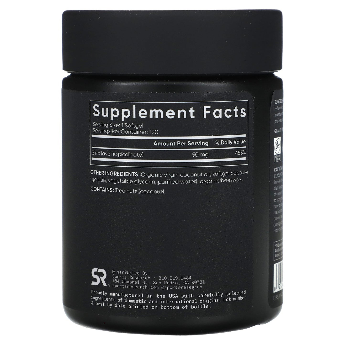 Sports Research, Zinc Picolinate, High Potency, 50 mg, 120 Softgels