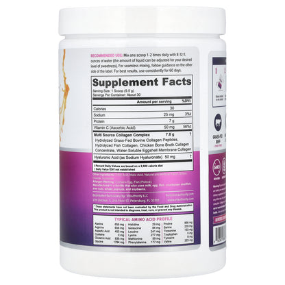 Vitauthority, Multi Collagen Protein+, Peach Mango , 10 oz (285 g)