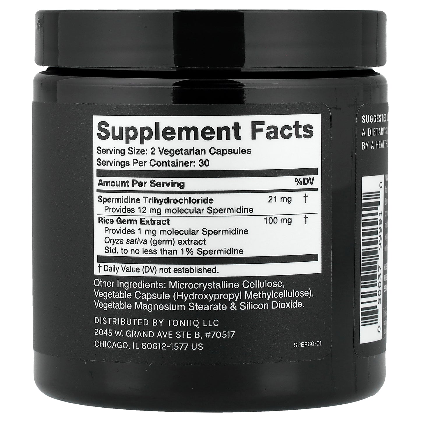 Toniiq, Spermidine+, 60 Capsules