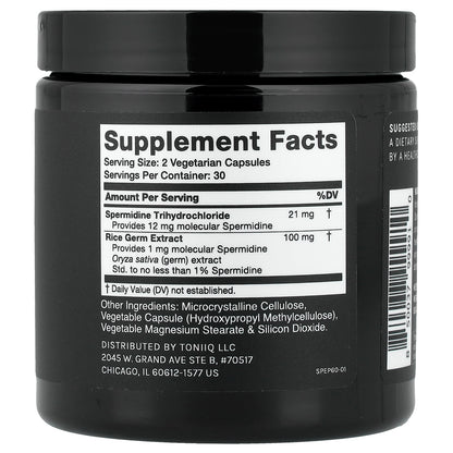 Toniiq, Spermidine+, 60 Capsules