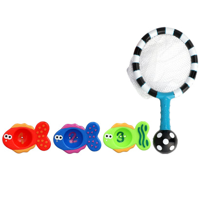 Sassy, Bath Toy, Catch 'n Count Net,  6 + Months, 4 Piece Set