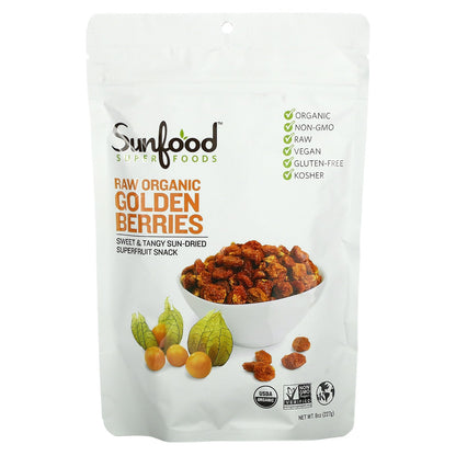 Sunfood, Raw Organic Golden Berries, 8 oz (227 g)