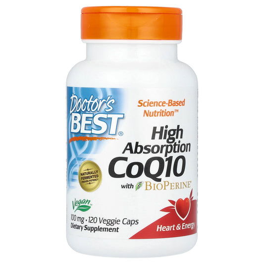 Doctor's Best, High Absorption CoQ10 with BioPerine®, 100 mg, 120 Veggie Caps