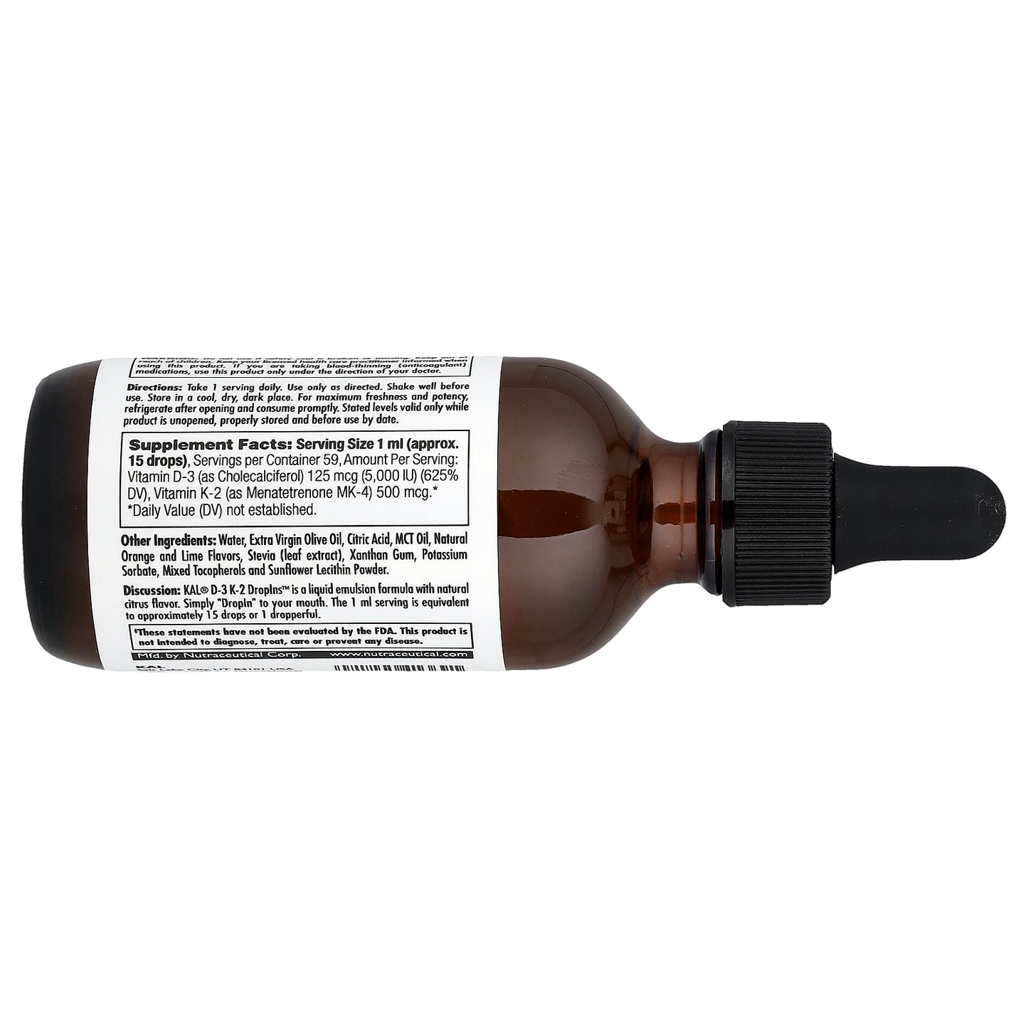 KAL, D-3 K-2 Drop, Citrus, 2 fl oz (59 ml)