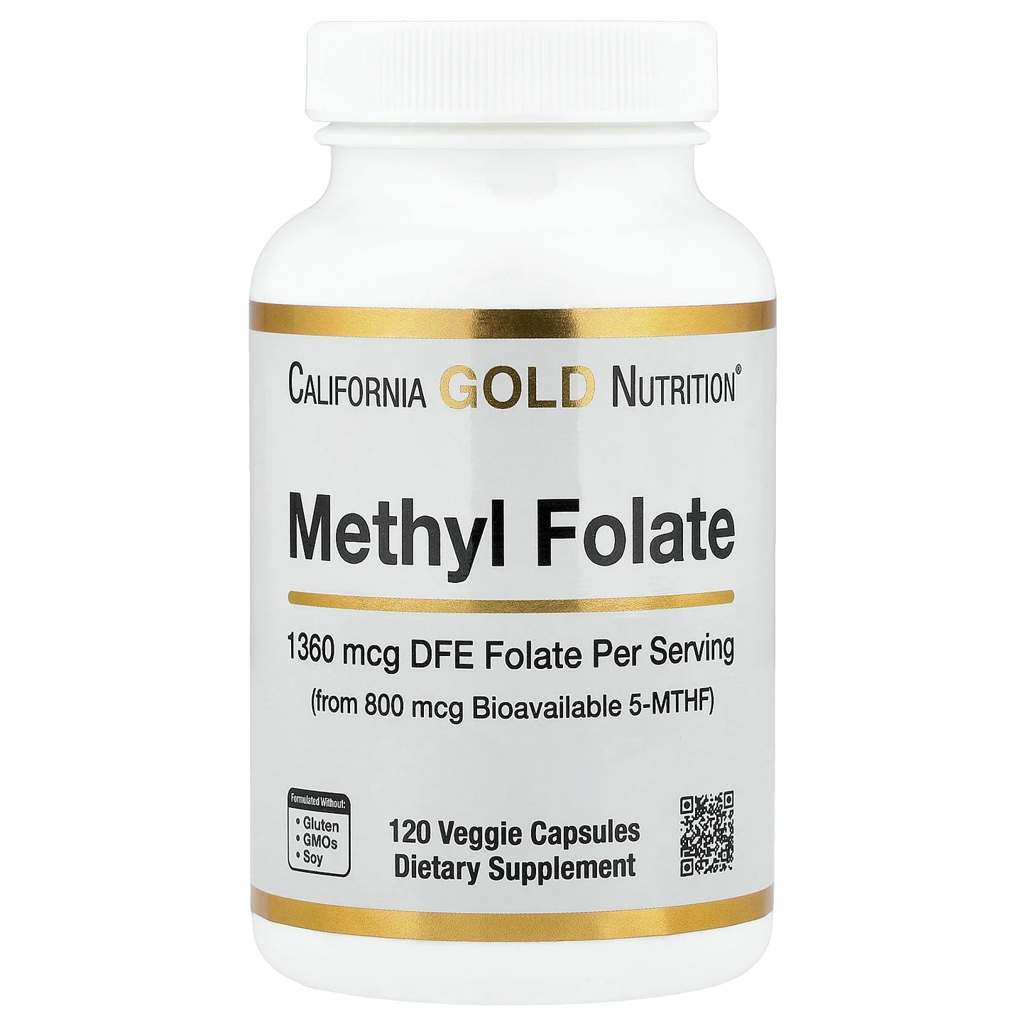California Gold Nutrition, Methyl Folate and Vitamin C, 120 Veggie Capsules