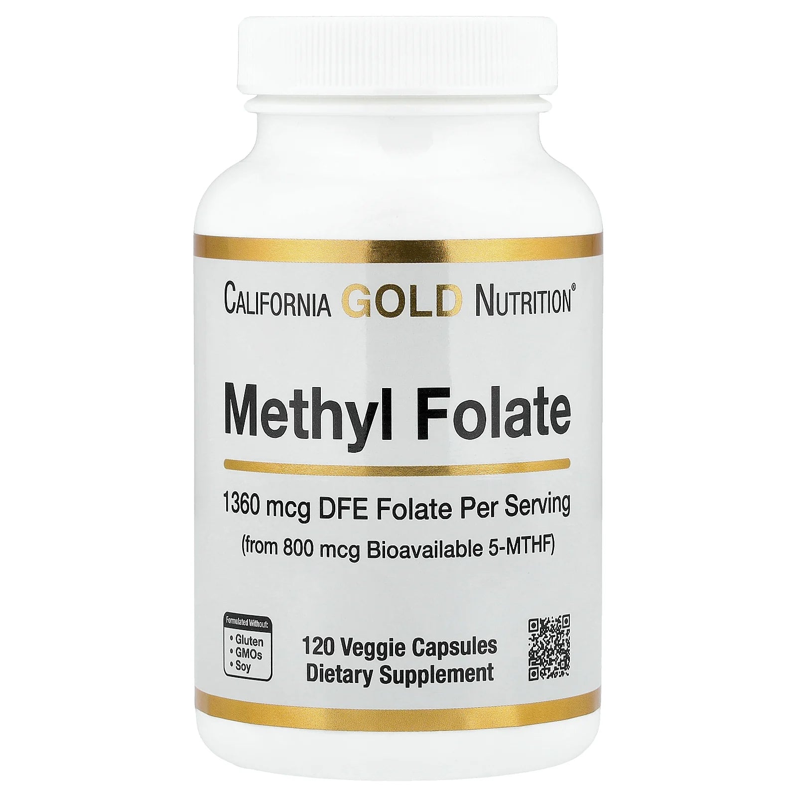 California Gold Nutrition, Methyl Folate and Vitamin C, 120 Veggie Capsules