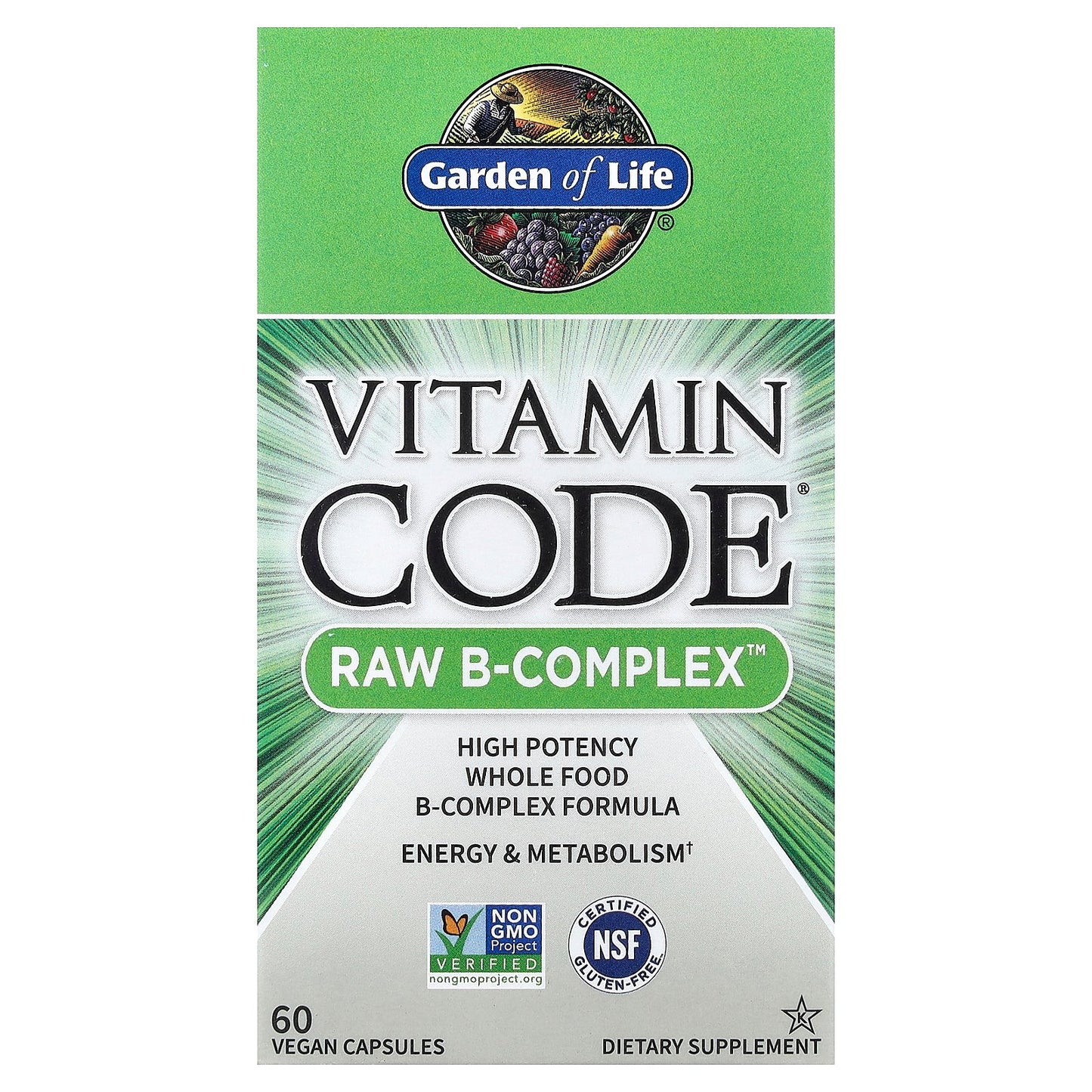 Garden of Life, Vitamin Code®, RAW B-Complex™, 60 Vegan Capsules