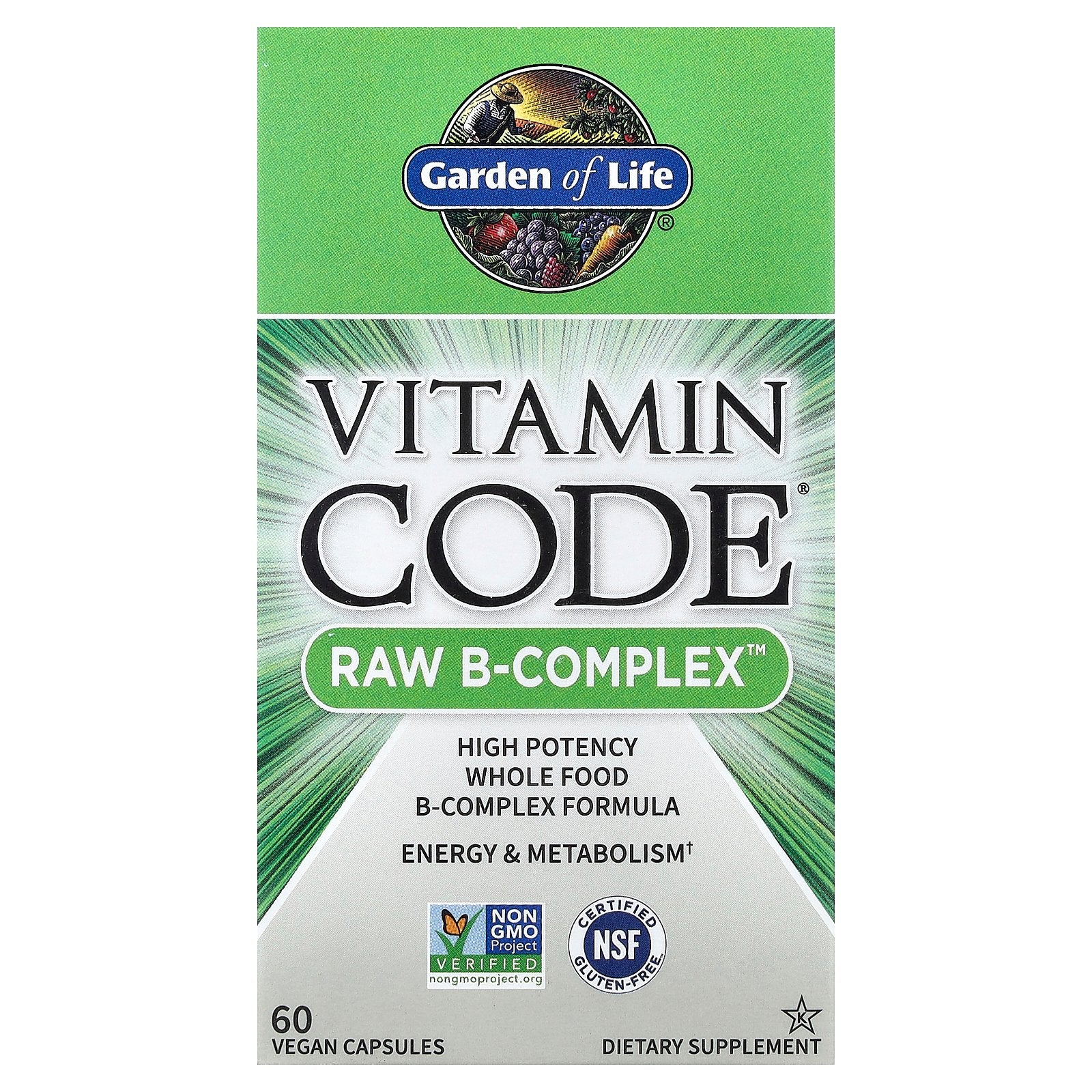 Garden of Life, Vitamin Code®, RAW B-Complex™, 60 Vegan Capsules