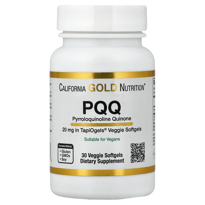 California Gold Nutrition, PQQ, 20 mg, 30 Veggie Softgels