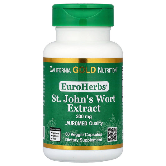 California Gold Nutrition, EuroHerbs™, St. John's Wort Extract, Euromed Quality, 300 mg, 60 Veggie Capsules