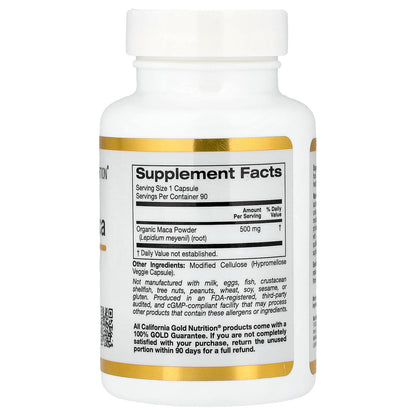 California Gold Nutrition, Peruvian Maca, 500 mg, 90 Veggie Capsules