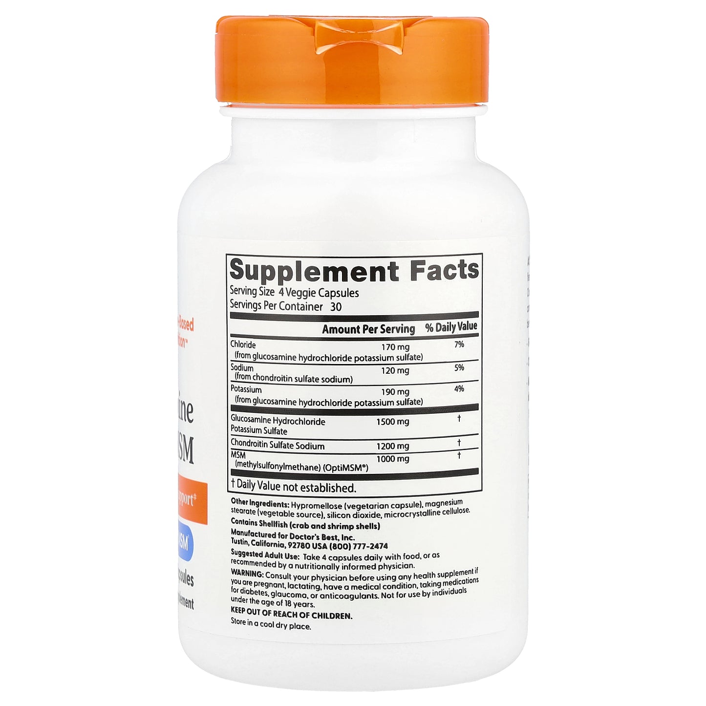 Doctor's Best, Glucosamine Chondroitin MSM, 120 Veggie Capsules