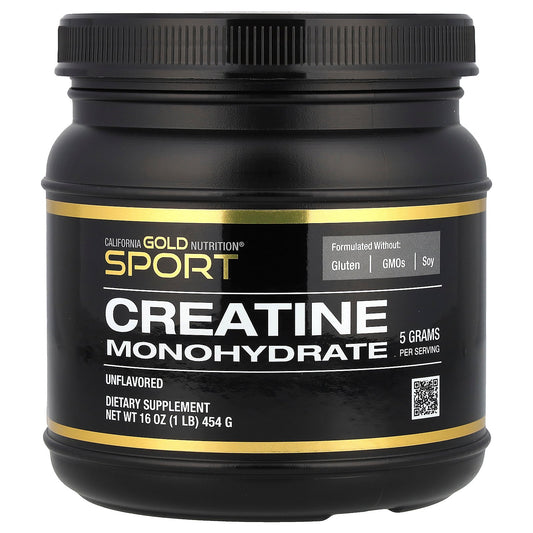 California Gold Nutrition, Sport, Pure Creatine Monohydrate, Unflavored, 1 lb (454 g)