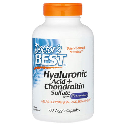 Doctor's Best, Hyaluronic Acid + Chondroitin Sulfate with BioCell Collagen, 180 Veggie Capsules