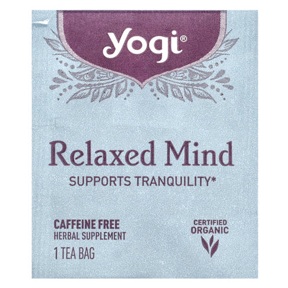 Yogi Tea, Relaxed Mind, Caffeine Free, 16 Tea Bags, 1.27 oz (36 g)