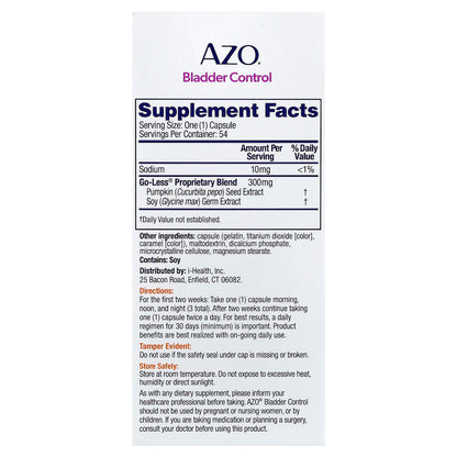 AZO, Bladder Control, 54 Capsules (300 mg per Capsule)