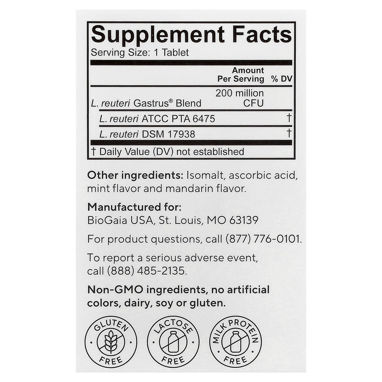 BioGaia, Gastrus® Probiotic Chewables, 30 Chewable Tablets