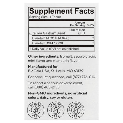 BioGaia, Gastrus® Probiotic Chewables, 30 Chewable Tablets