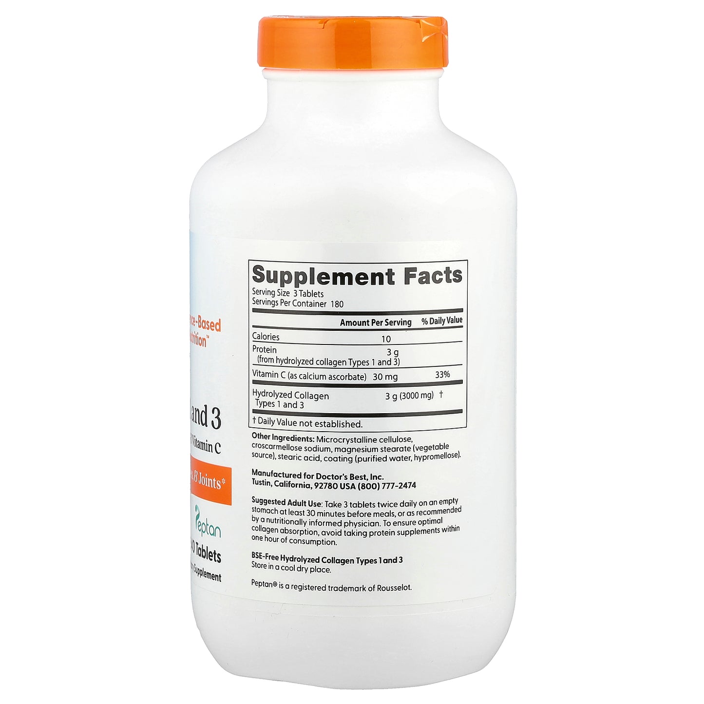 Doctor's Best, Collagen Types 1 and 3 & Vitamin C, 540 Tablets