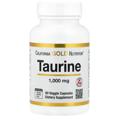California Gold Nutrition, Taurine, 1,000 mg, 60 Veggie Capsules