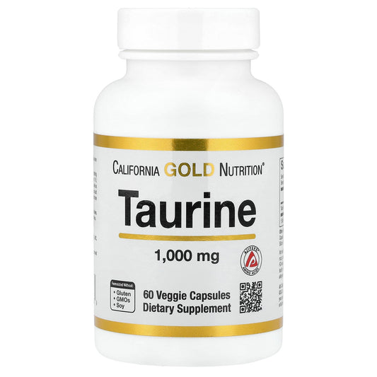 California Gold Nutrition, Taurine, 1,000 mg, 60 Veggie Capsules