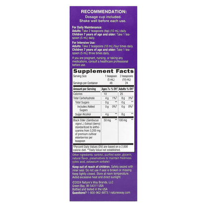 Nature's Way, Sambucus®, Traditional Immune Syrup, Zero Sugar, Elderberry, 50 mg, 8 fl oz (240 ml)