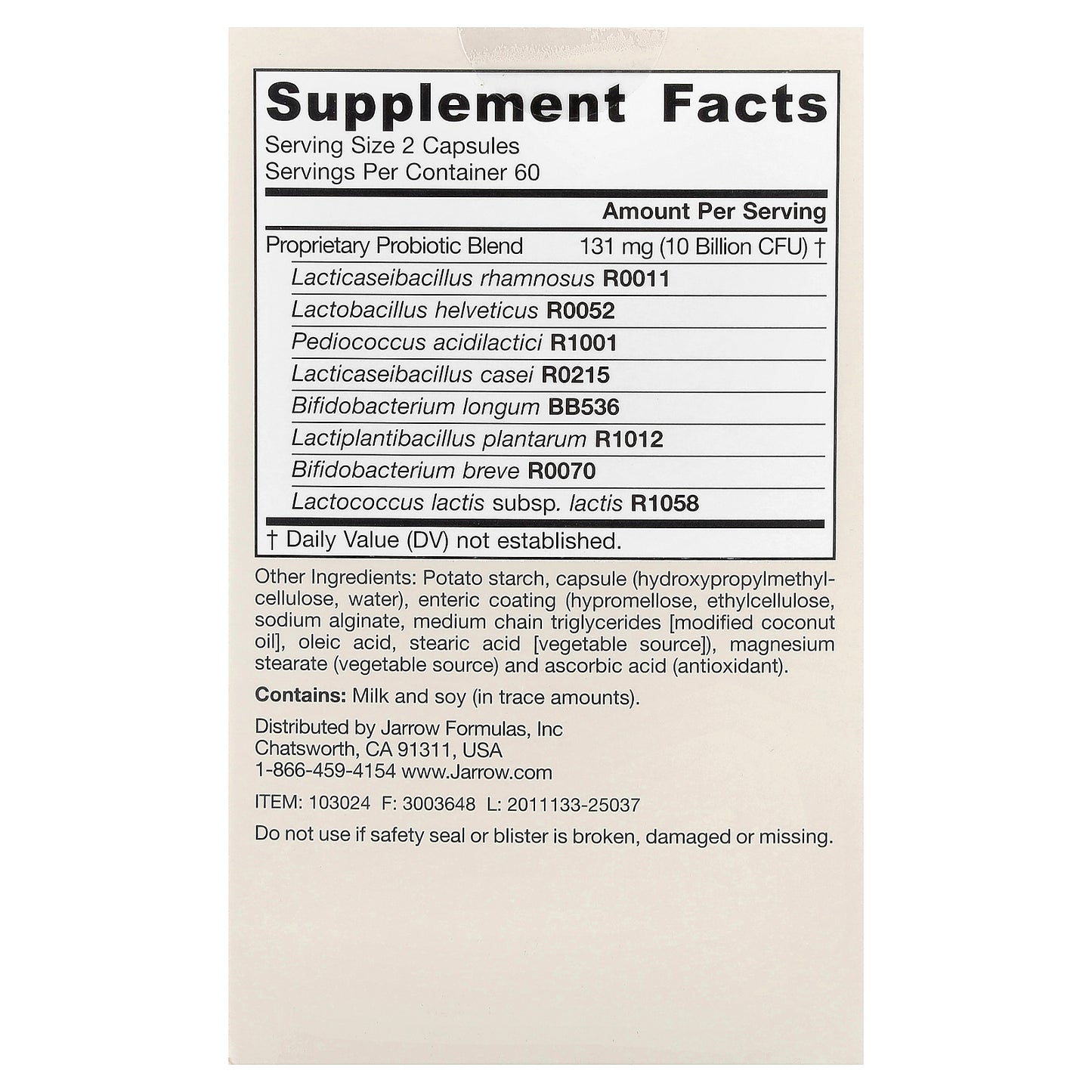 Jarrow Formulas, Jarro-Dophilus® EPS, 120 Veggie Caps (5 Billion CFU per Capsule)