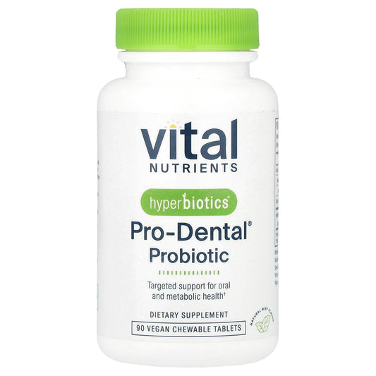 Vital Nutrients, Hyperbiotics®, Pro-Dental® Probiotic, Natural Mint, 90 Vegan Chewable Tablets