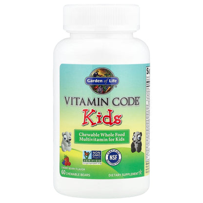 Garden of Life, Vitamin Code® Kids, Chewable Whole Food Multivitamin, Cherry Berry, 60 Chewable Bears