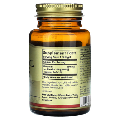 Solgar, Ubiquinol (Reduced CoQ10), 50 Softgels (100 mg per Softgel)