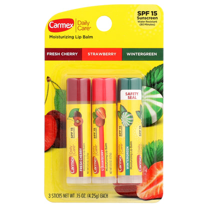 Carmex, Daily Care®, Moisturizing Lip Balm, SPF 15, Variety, 3 Pack, 0.15 oz (4.25 g) Each